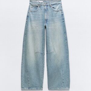 Zara Mid Waist Baggy Balloon Jeans - Size 4